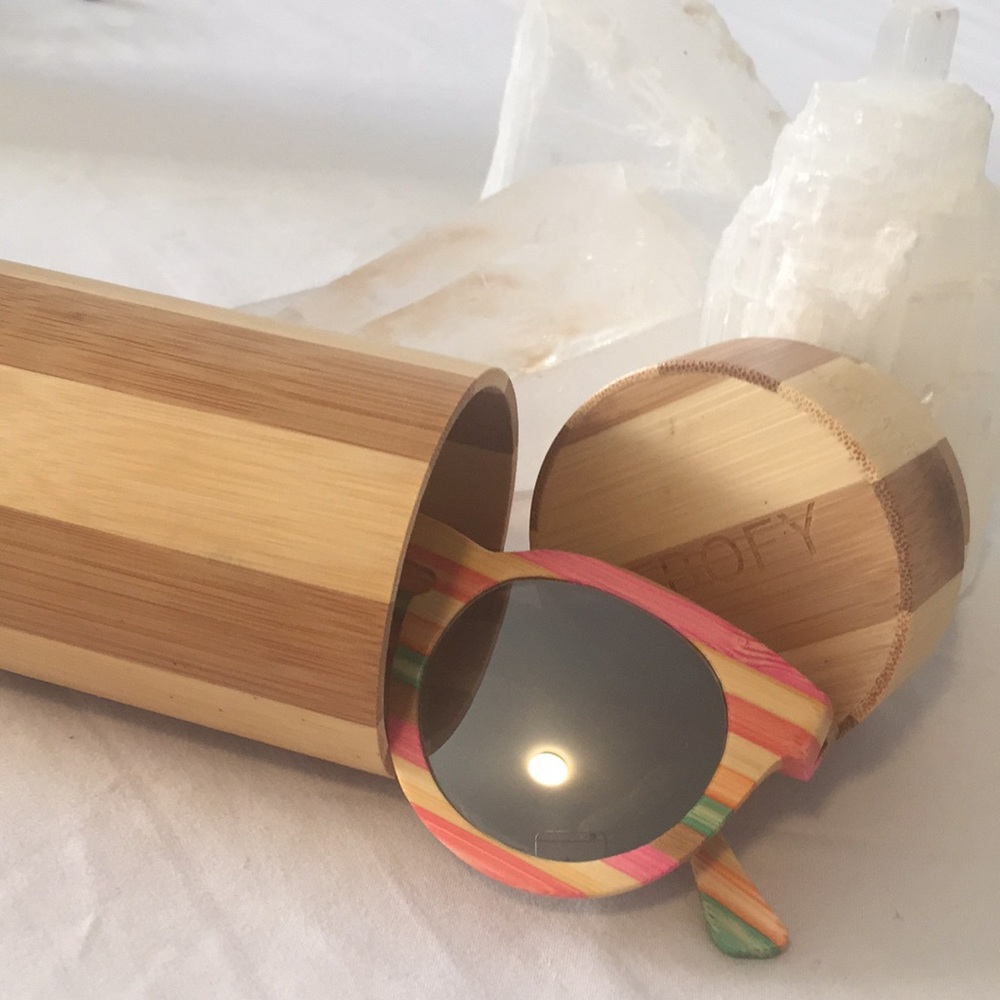 Like New! Colorful Bamboo Mirrored Sunglasses